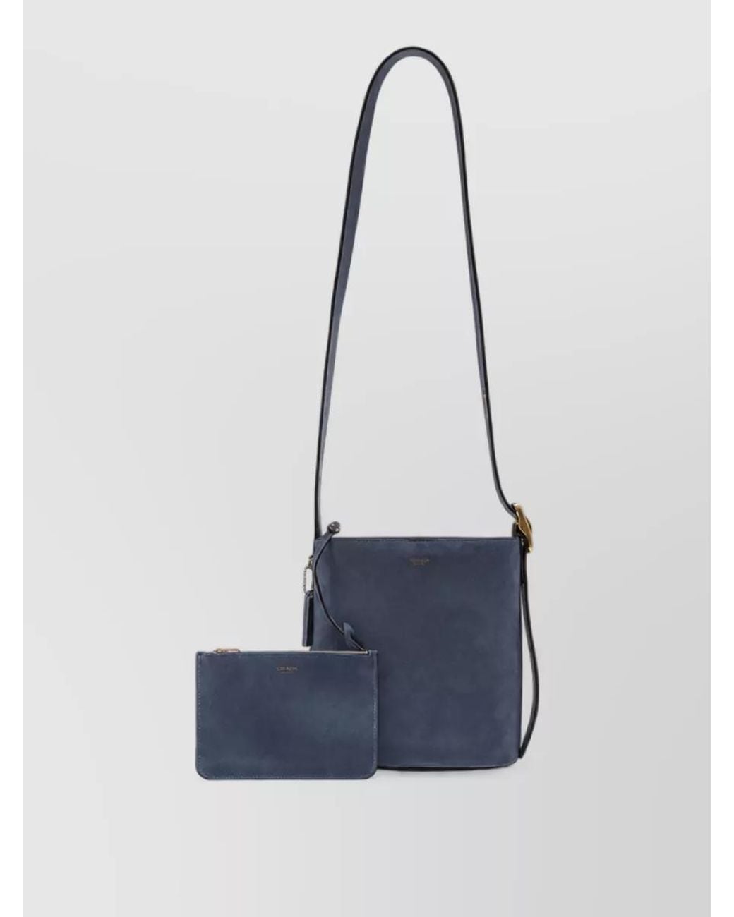 COACH Blue Calfskin Shoulder Bag