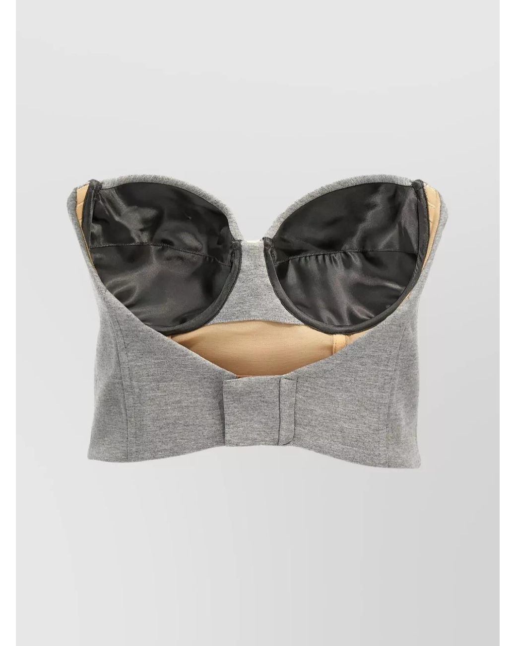 GIUSEPPE DI MORABITO Gray Cropped Bustier Top