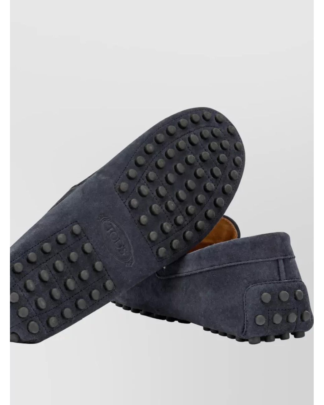 Tod's Gray Leather Boat Shoes for men