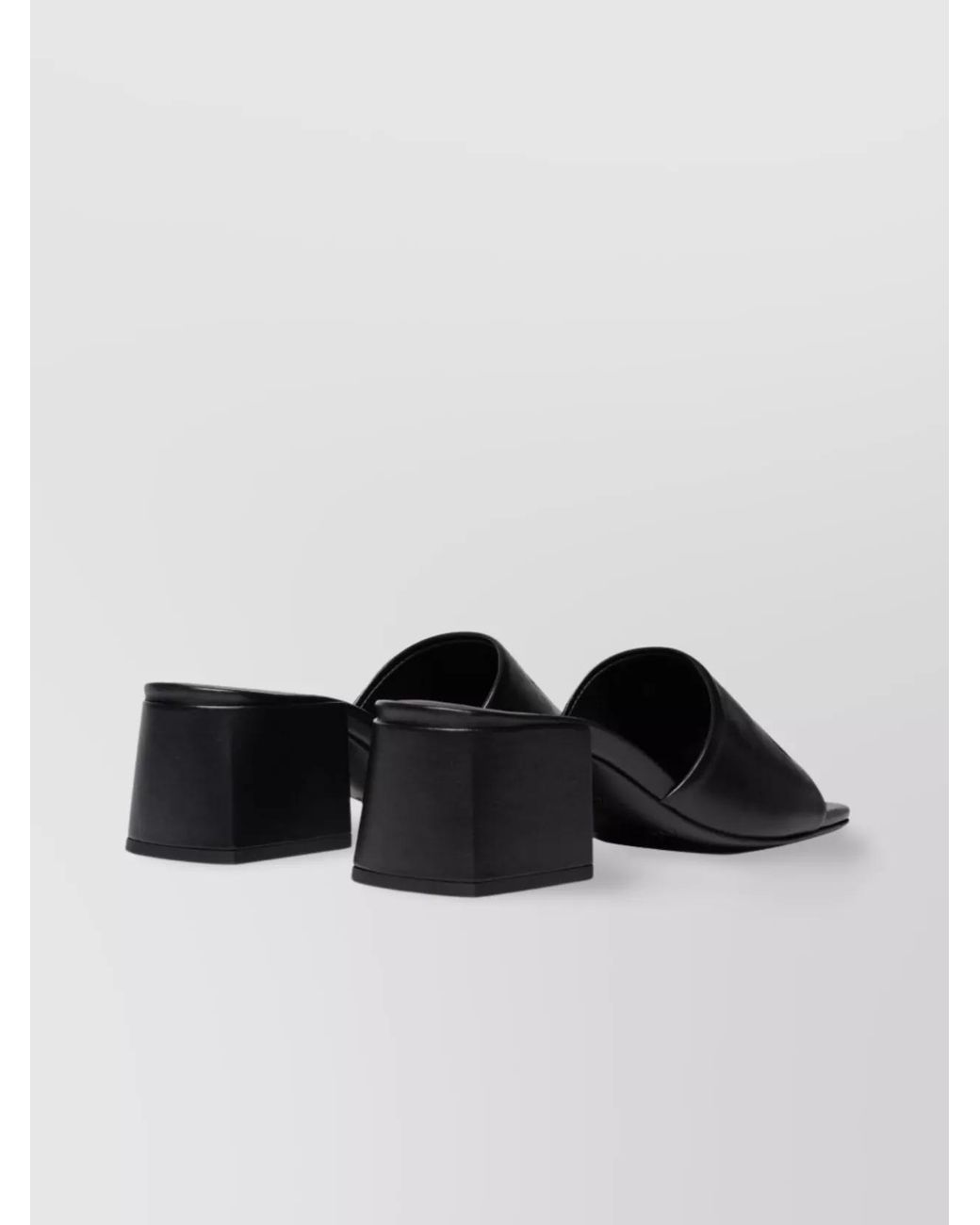 Courreges Black Leather Block Heel Sandals