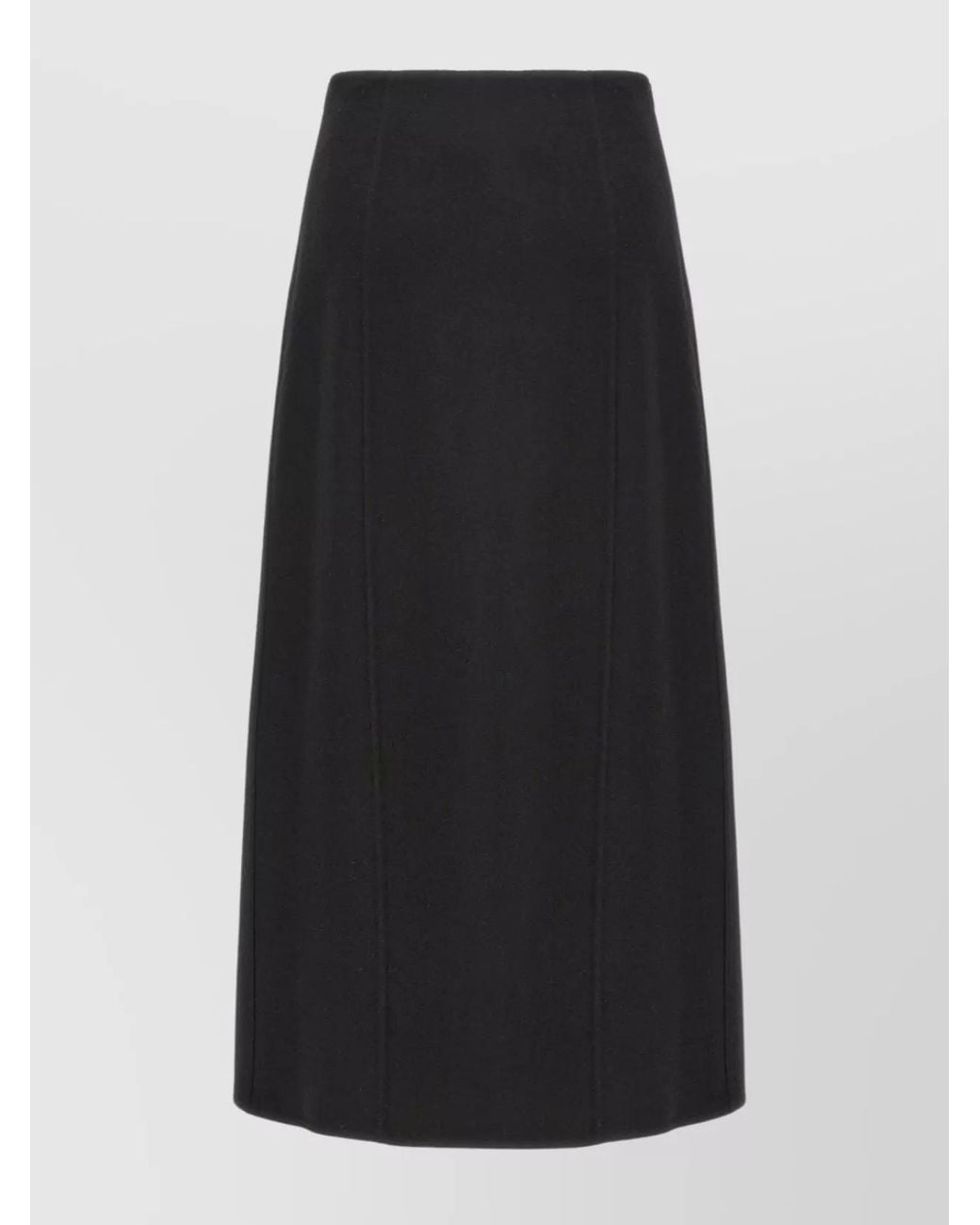Ermanno Scervino Black Virgin Wool Long Split Pencil Skirt