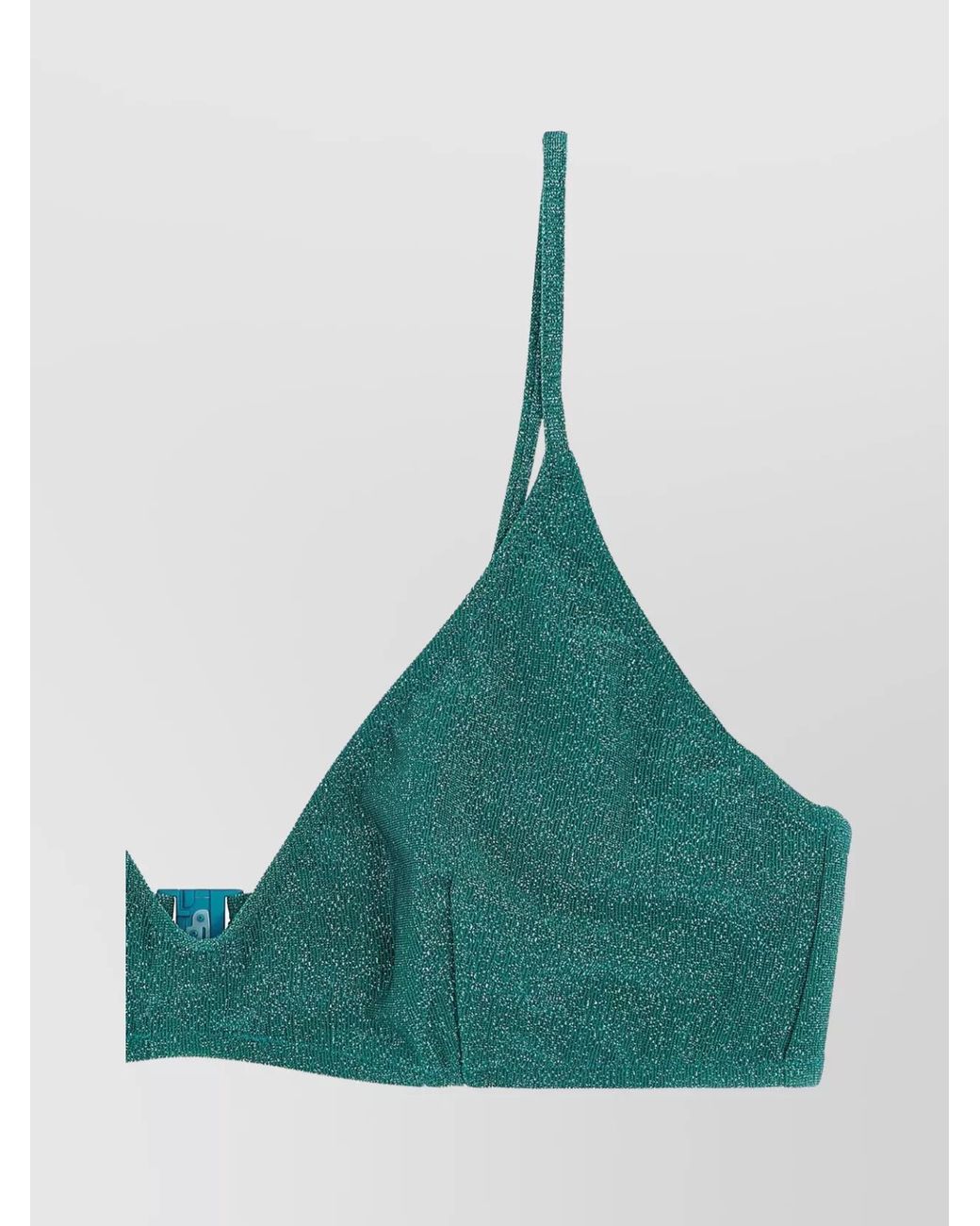 Mc2 Saint Barth Green Lurex Triangle Bikini Top