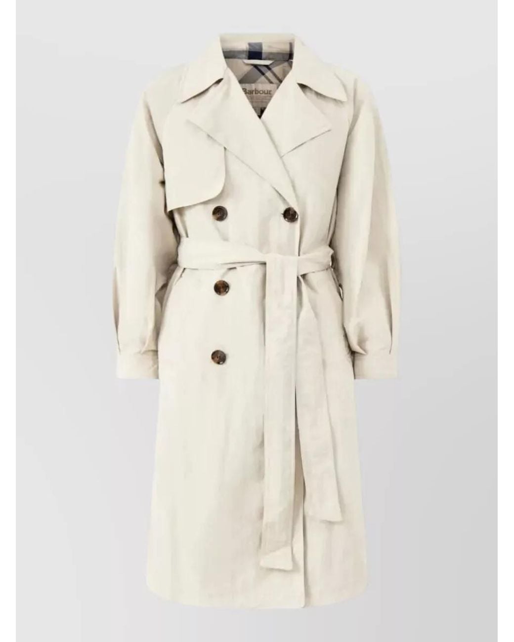 Barbour Natural Showerproof Double-Breasted Belted Trench Coat
