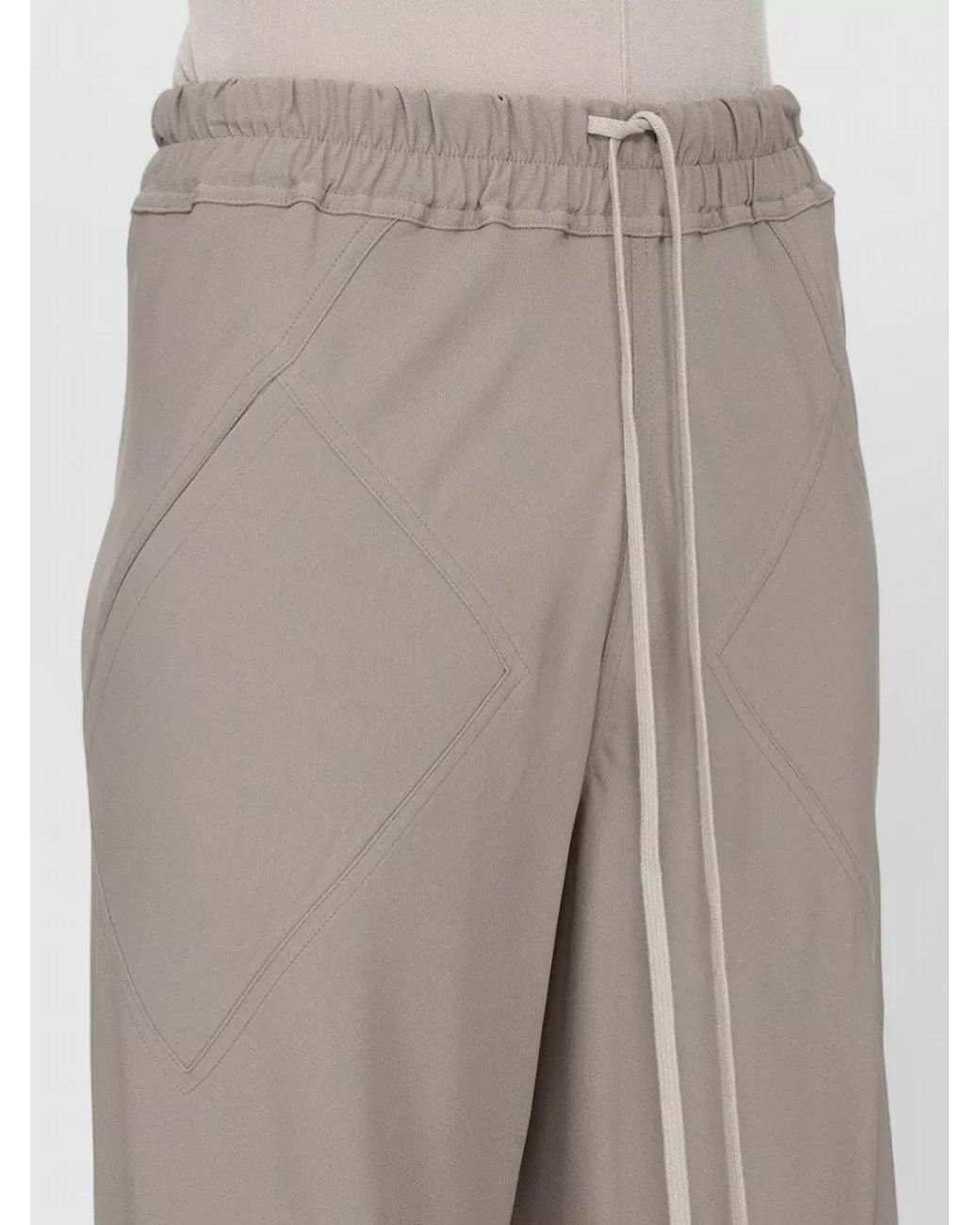 Rick Owens Gray Viscose Wide-Leg Trousers