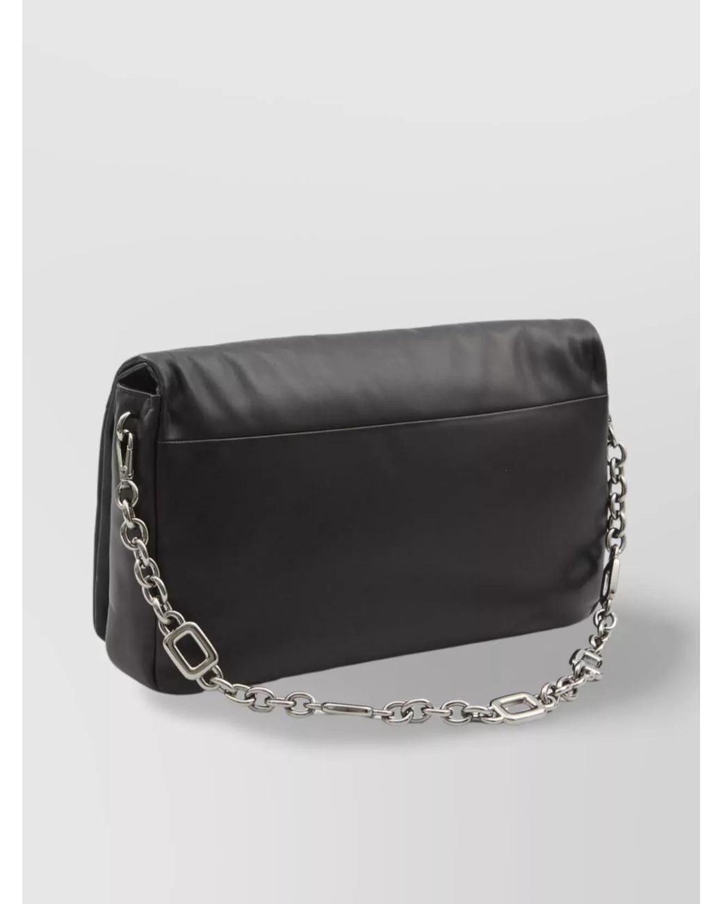 Roger Vivier Black Leather Draped Large Shoulder Bag