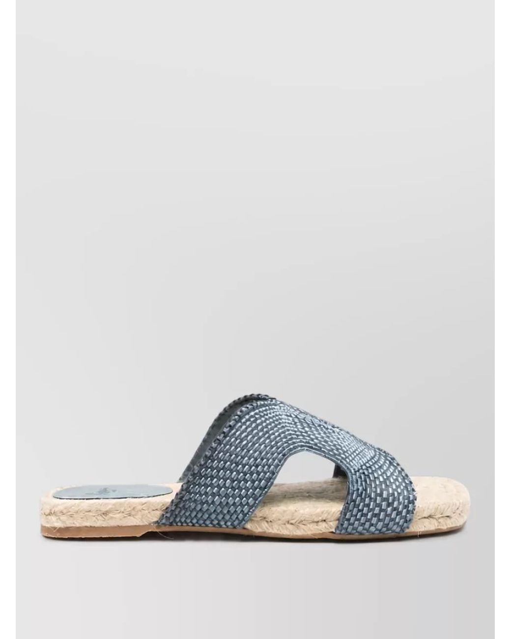 Castaner Blue Woven Flat Slides