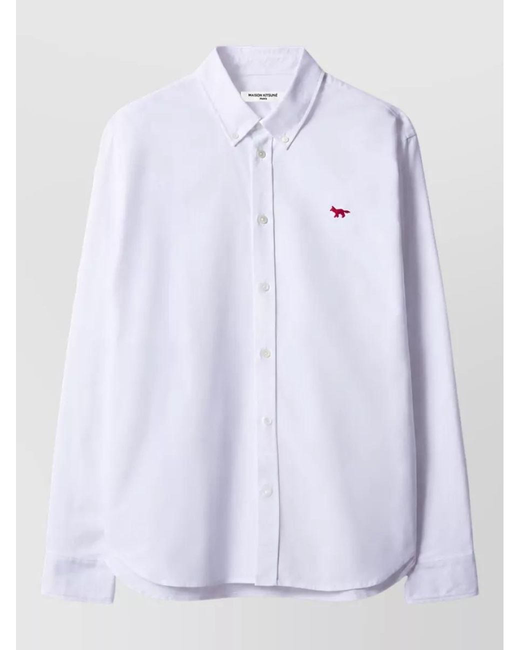 Maison Kitsuné White Cotton Regular-Fit Shirt for men