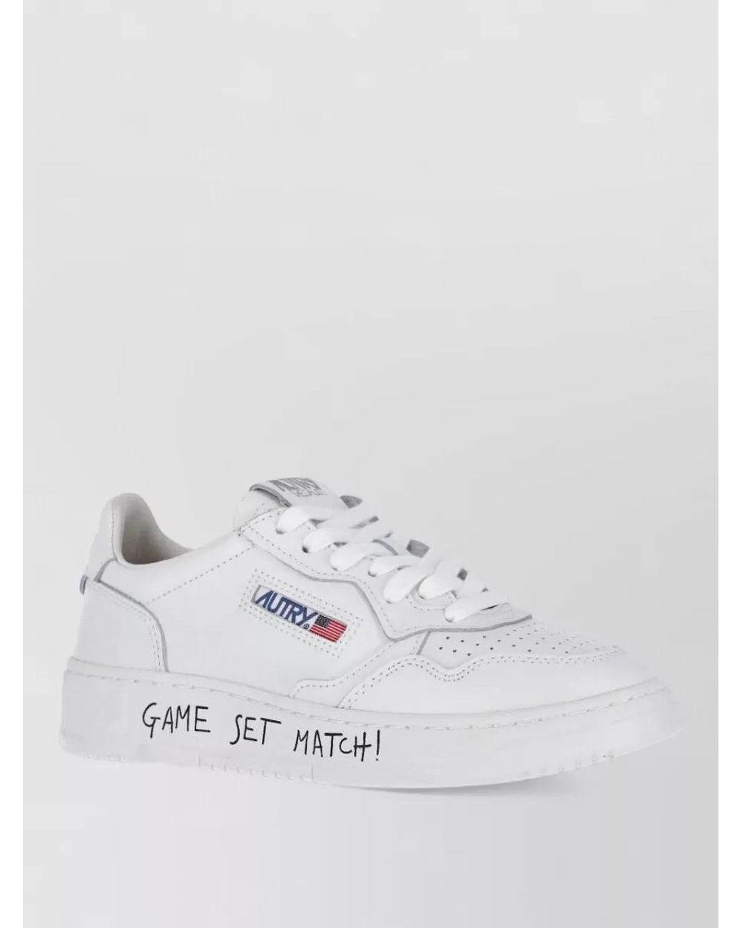 Autry White Leather Low-Top Sneakers