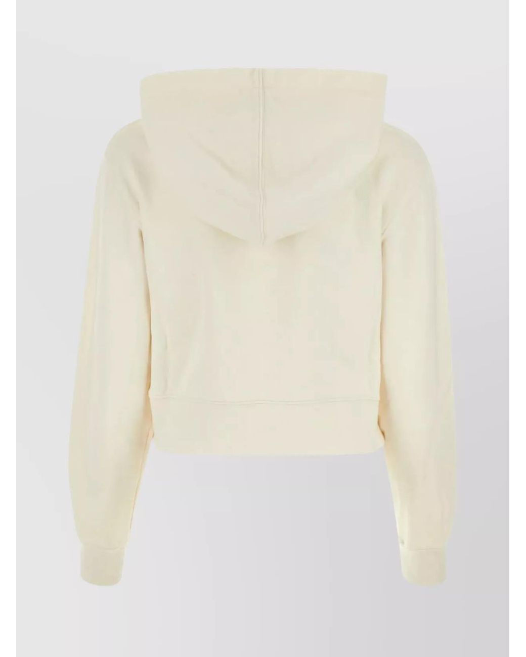 Palm Angels White Cotton Hooded Sweatshirt