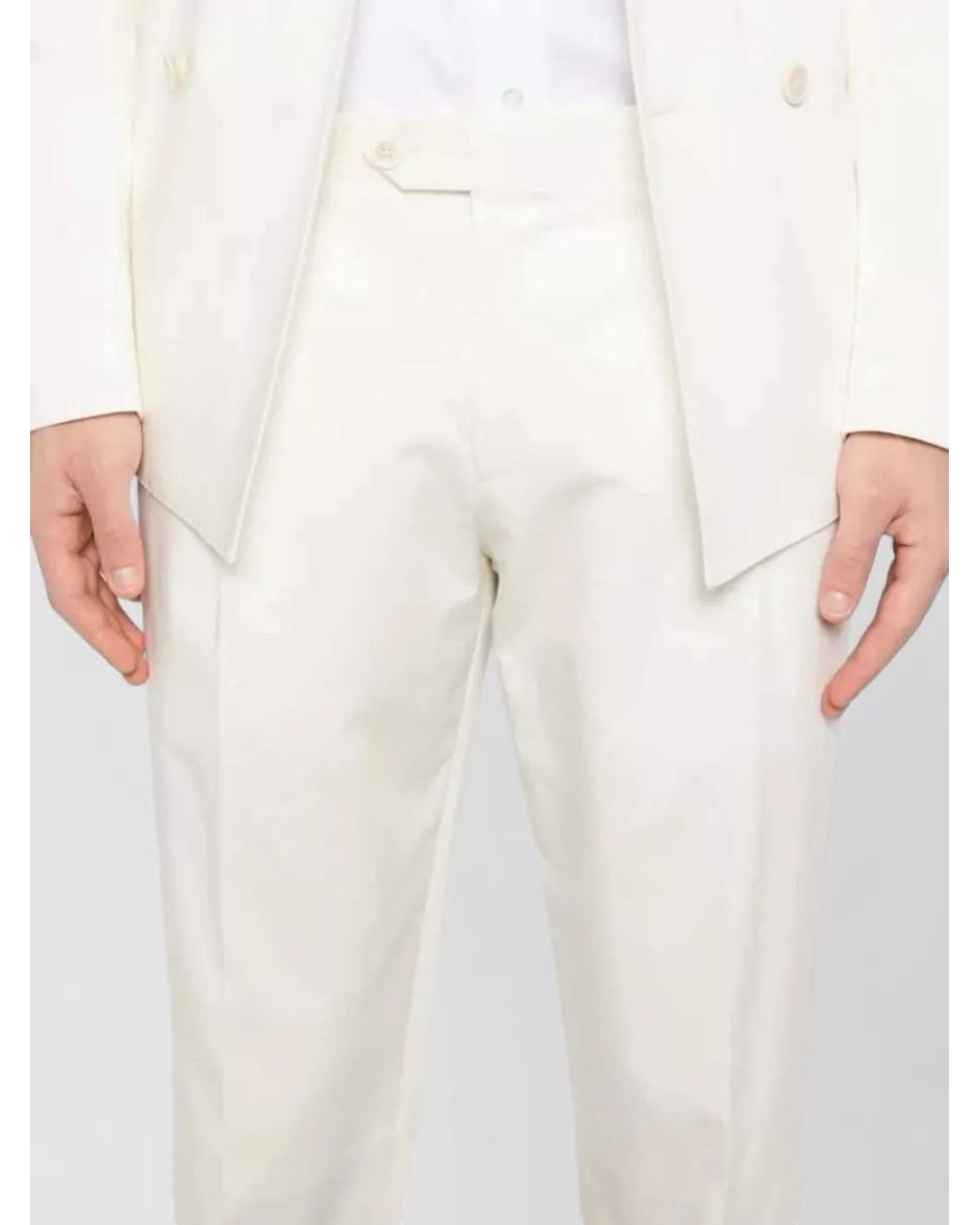 Lardini Natural Cotton Double-Breasted Suit for men