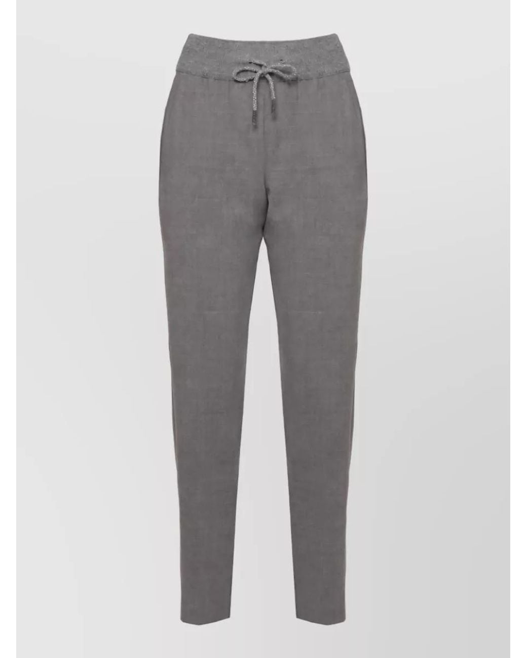 Panicale Gray Straight-Leg Wool Lounge Trousers
