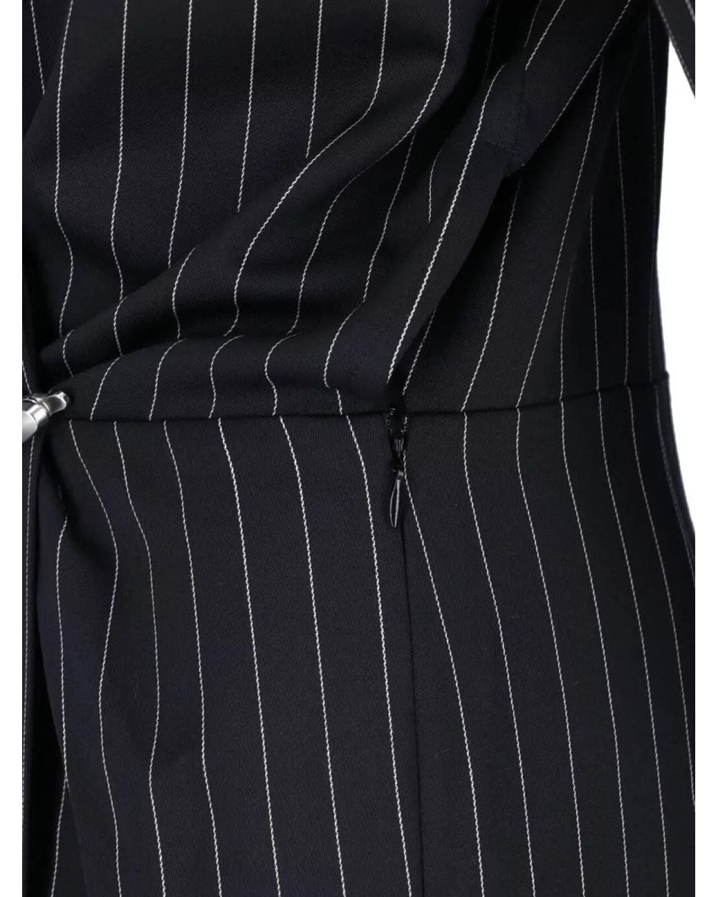Dondup Black Virgin Wool Knee-Length Evening Jacket