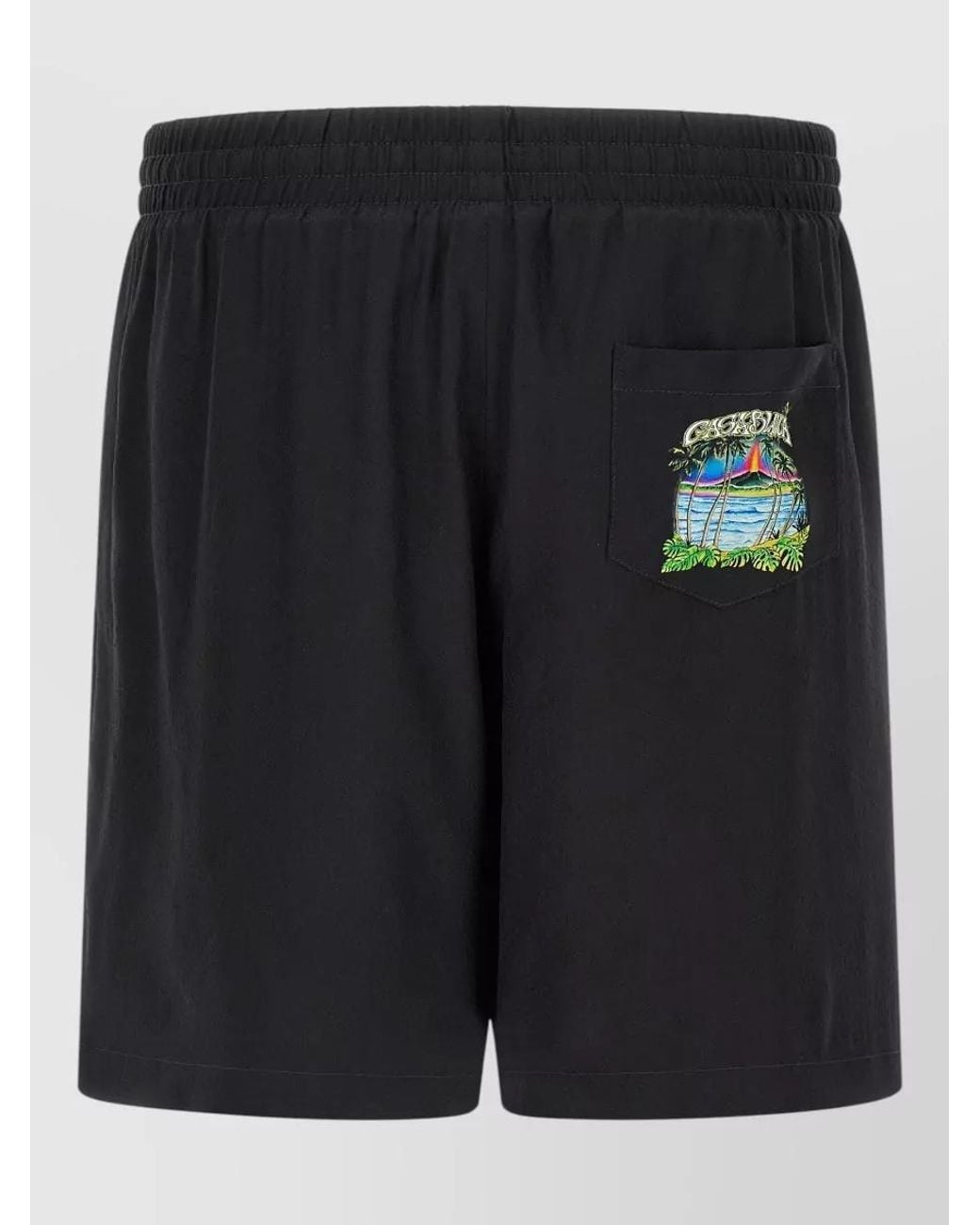 Casablanca Black Silk Volcano Deck Shorts for men