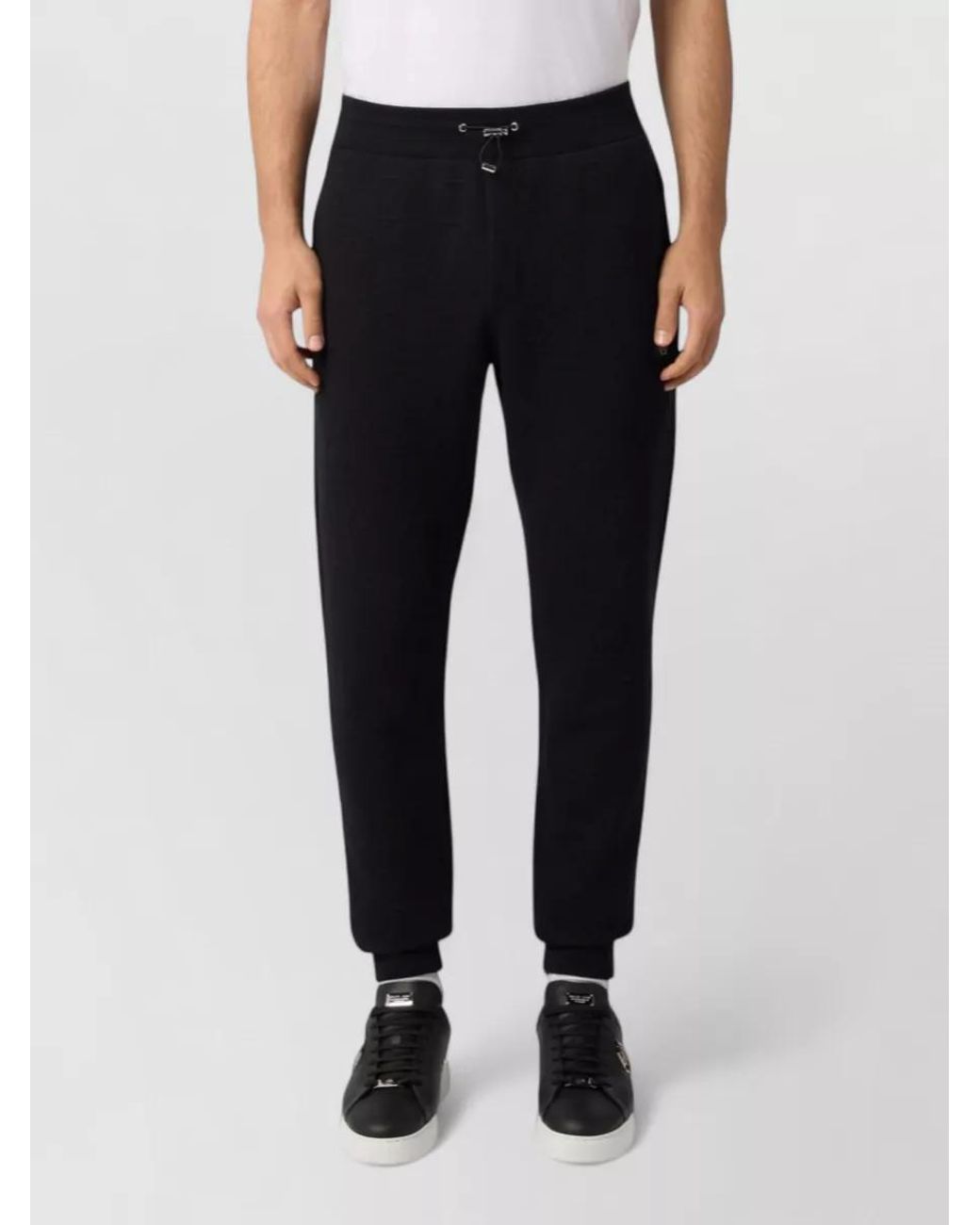 Philipp Plein Black Logo-Patch Track Pants for men