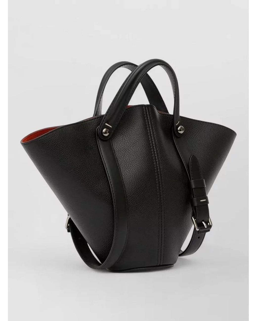 Maison Margiela Black Dress-Age Small Leather Bucket Bag