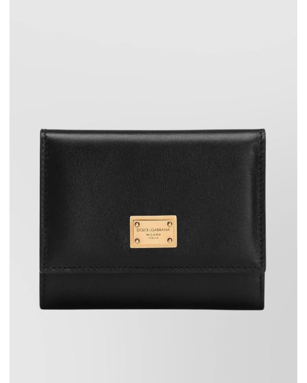 Dolce & Gabbana Black Leather Flap Wallet
