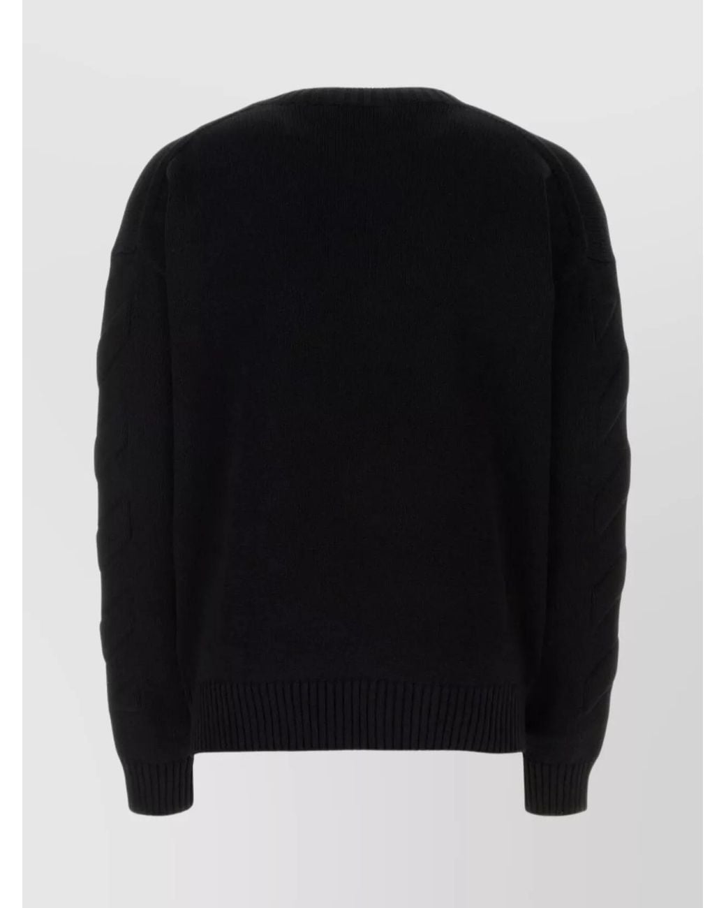 Off-White c/o Virgil Abloh Black Ribbed Oversized Sweater for men