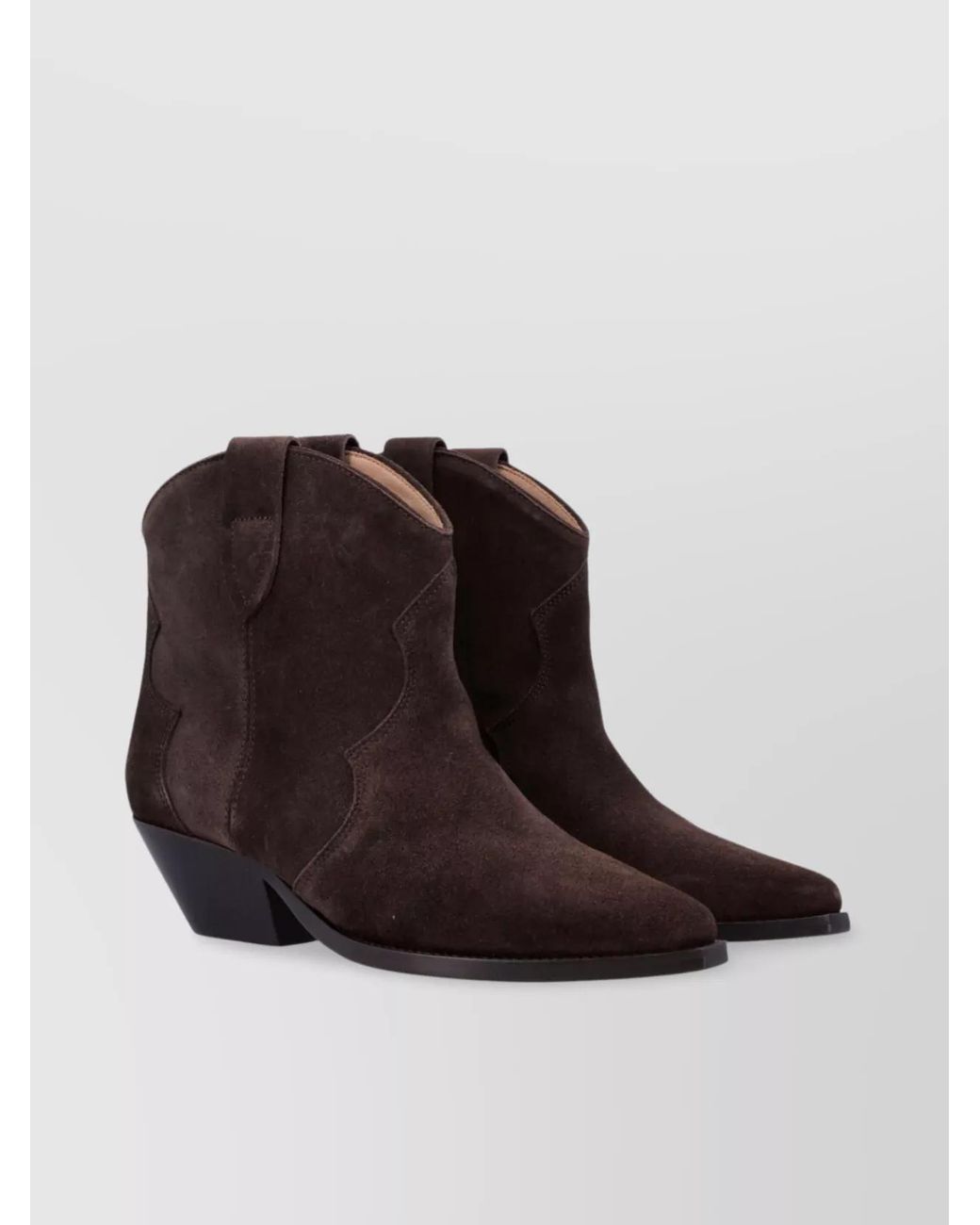Isabel Marant Brown Leather Suede Cowboy Ankle Boots