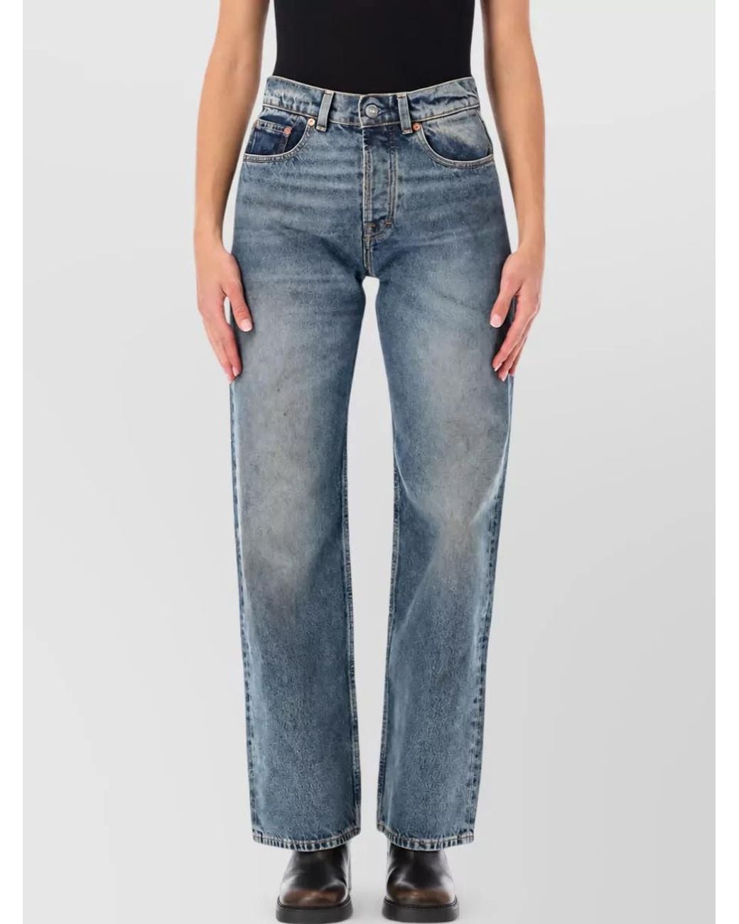 Our Legacy Blue Denim High-Rise Straight-Leg Jeans