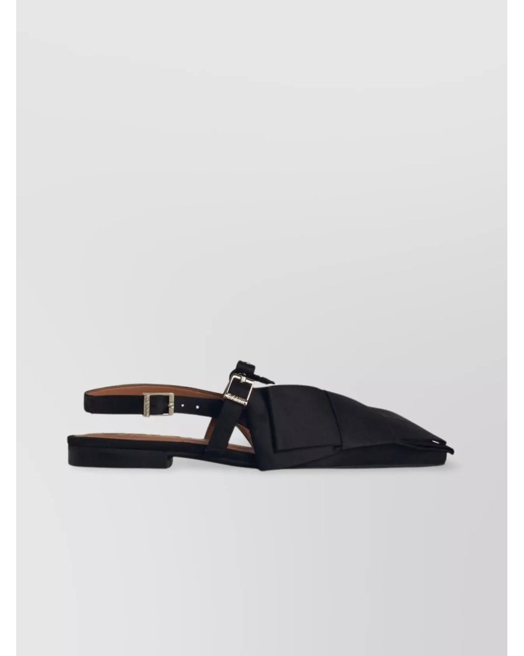 Ganni Blue Satin Ballerina Flats