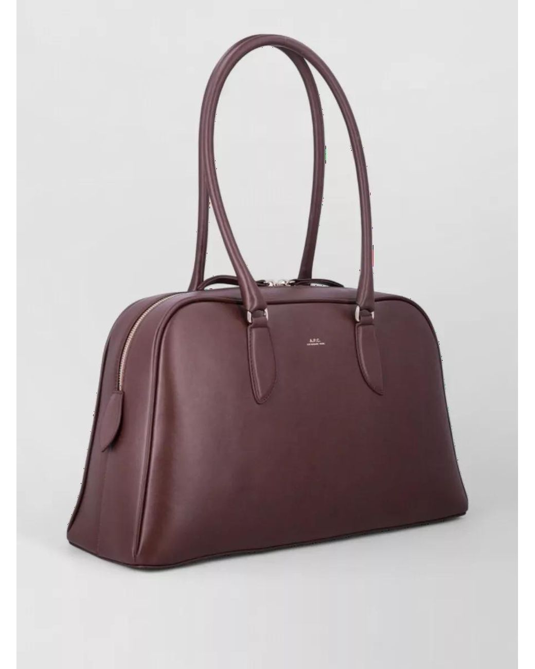 A.P.C. Purple Sac Medium Leather Tote Bag