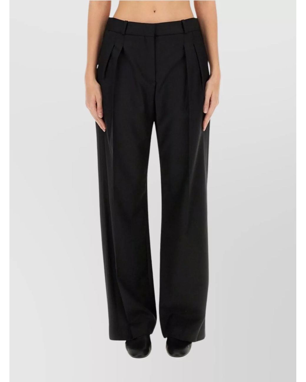 Loulou de Saison Black Virgin Wool Wide-Leg Trousers