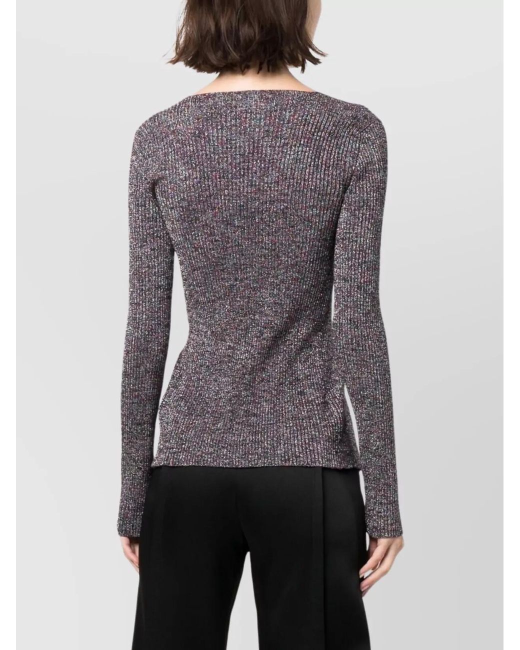 Gcds Black Lurex V-Neck Knitted Cardigan