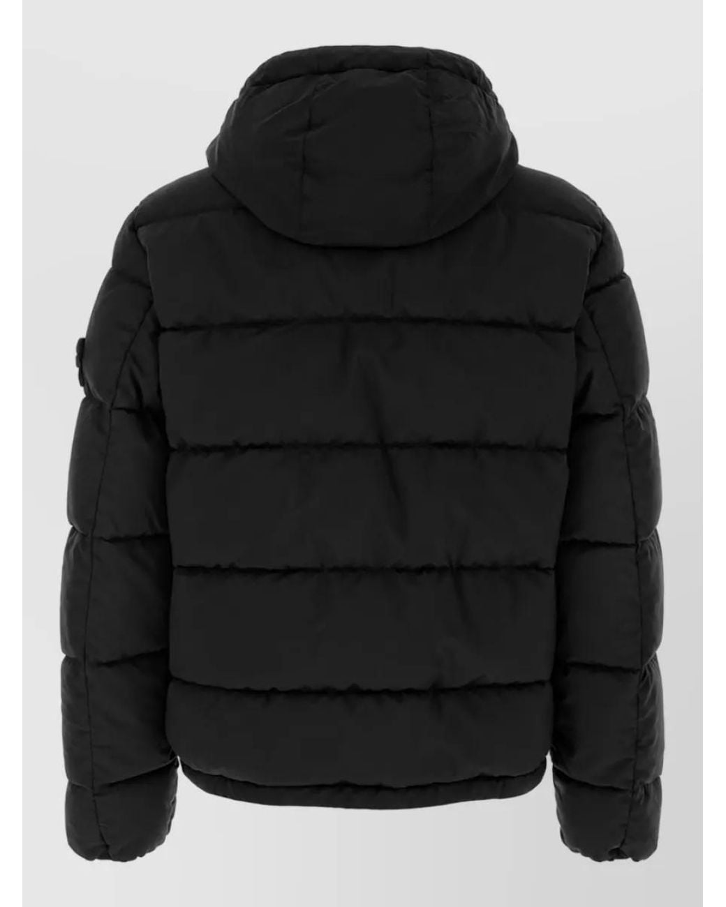 Stone Island Black Down Padded Coat for men