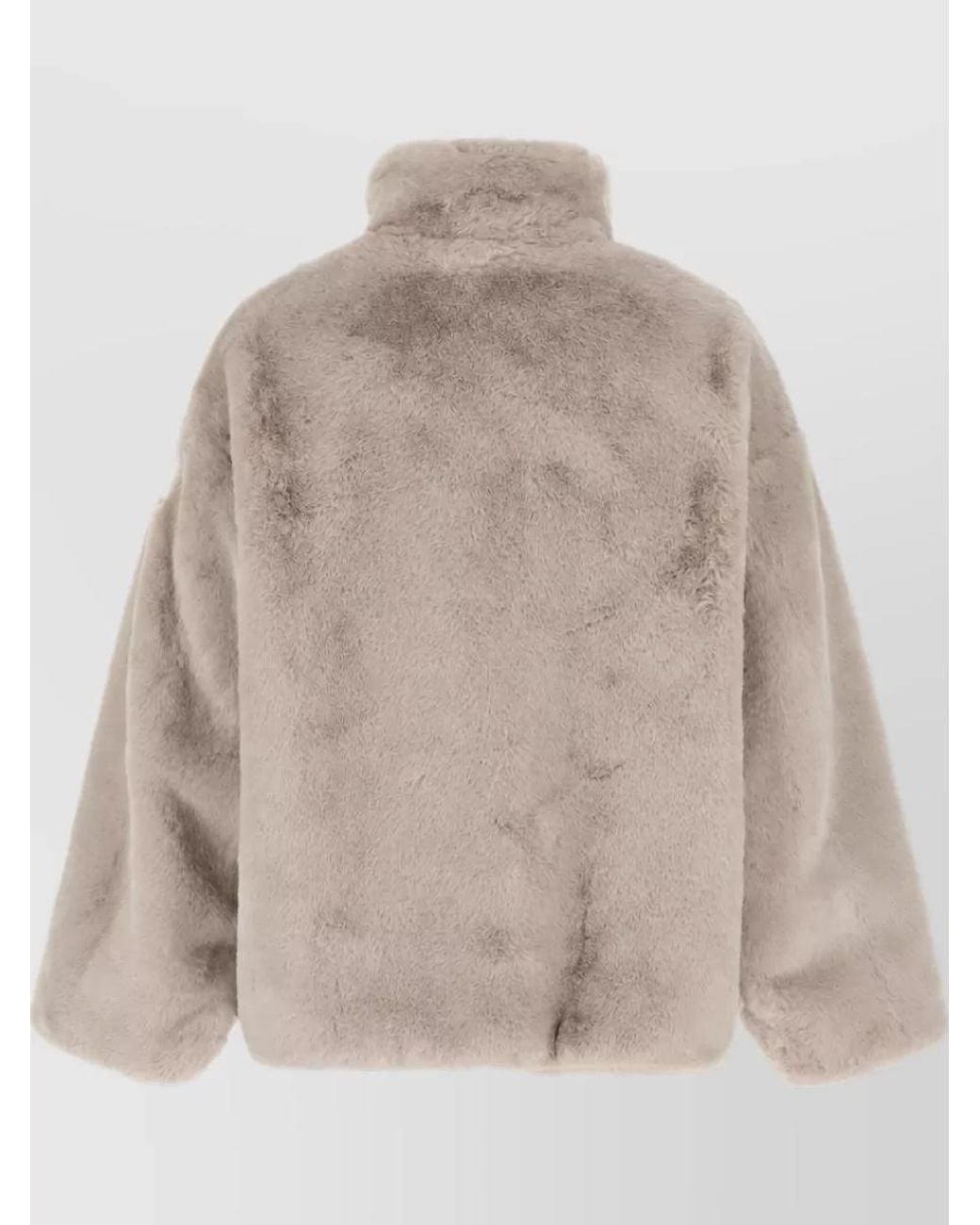 Tatras Natural Faux Fur High Neck Coat