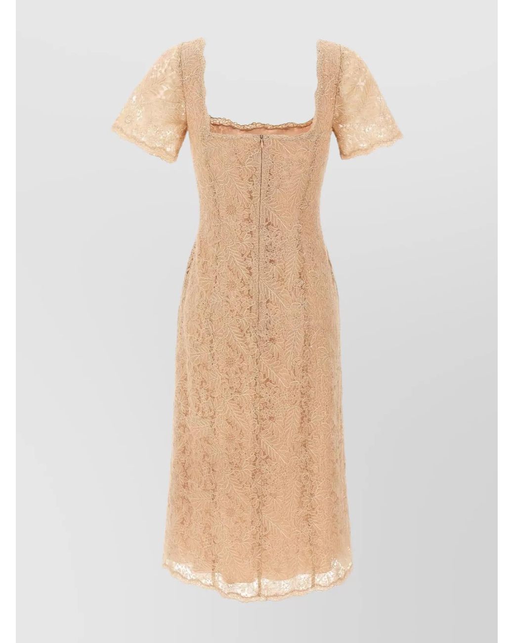 Ermanno Scervino Natural Lace Midi Dress