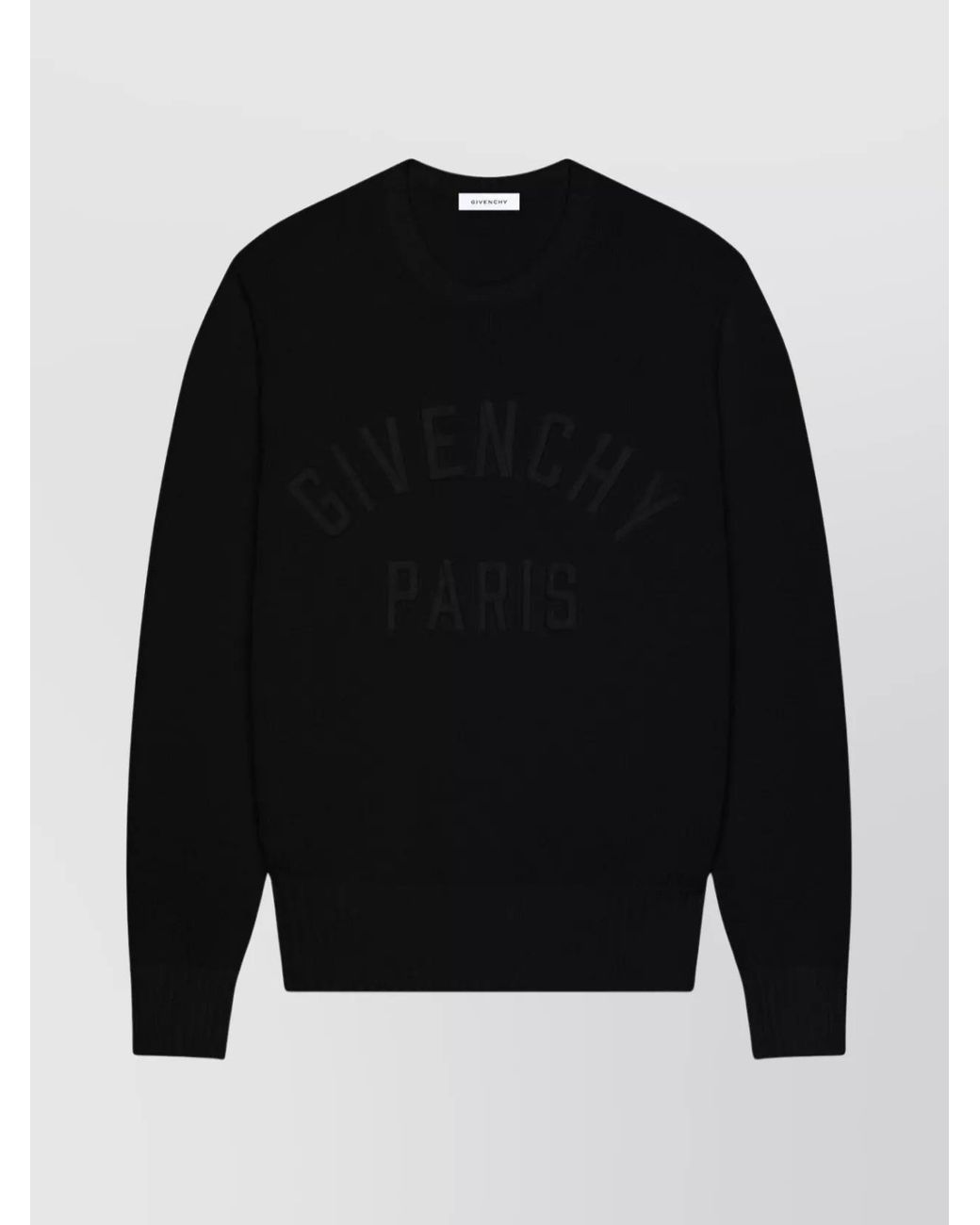 Givenchy Black Cotton Logo-Embroidered Crewneck Sweater for men