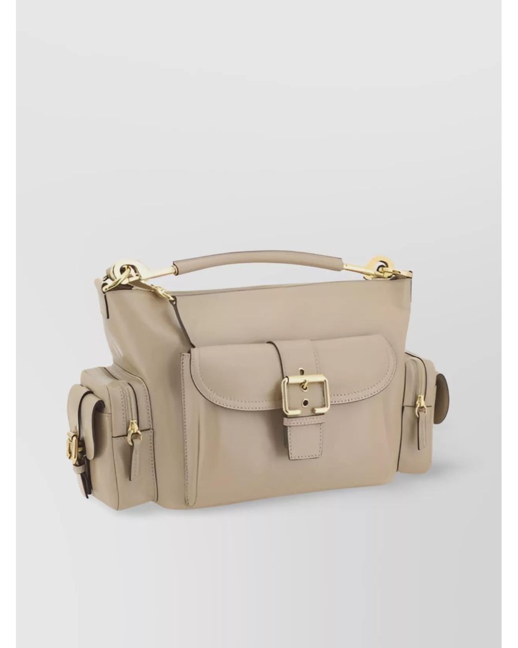 Chloé Natural Carry Medium Leather Shoulder Bag