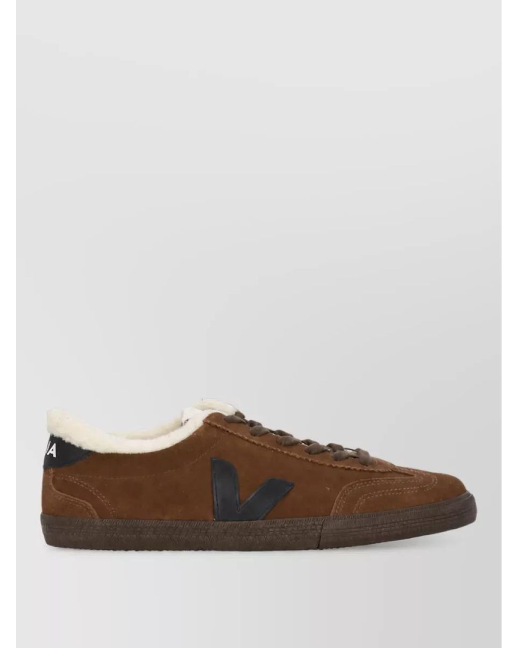 Veja Brown Leather Low-Top Sneakers