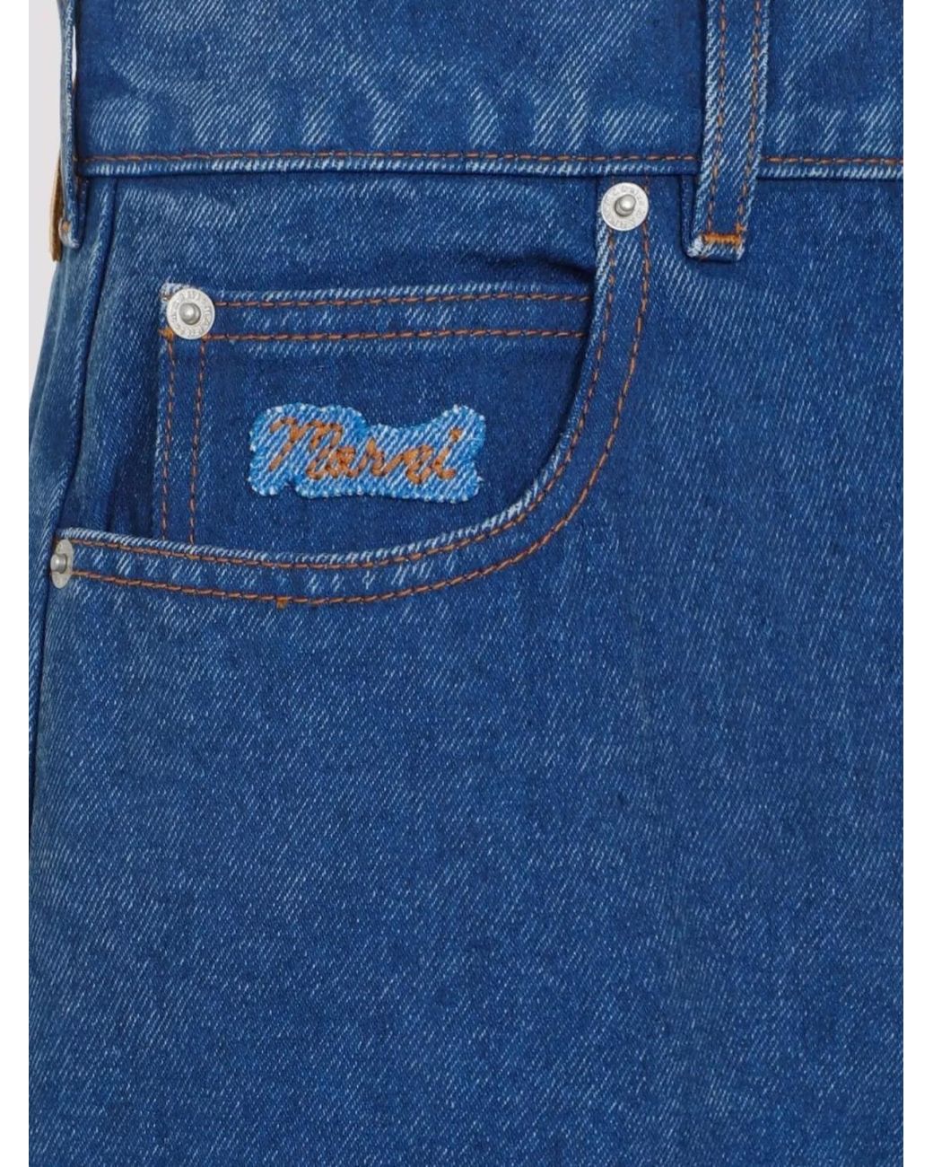 Marni Blue Denim Wide-Leg Trousers