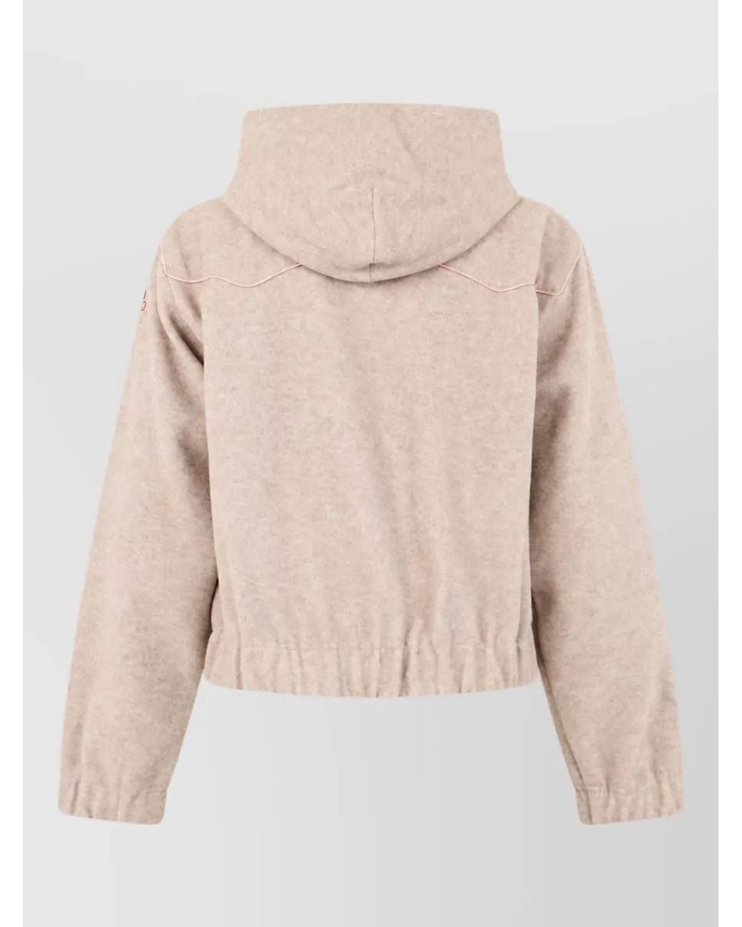 Moncler Natural Oversized Hooded Flannel Jacket