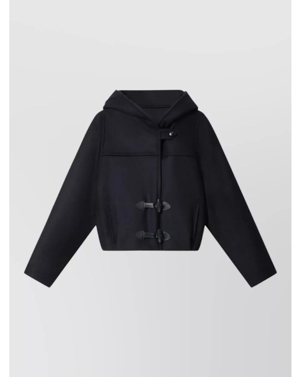 Isabel Marant Blue Cashmere Wool Hooded Single Breasted Coat