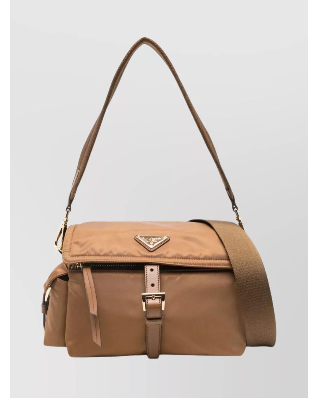Prada Natural Explore Medium Recycled Polyamide Shoulder Bag