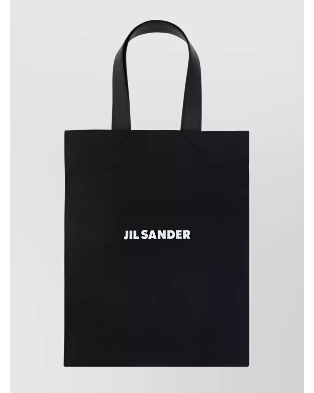 Jil Sander Black Linen Blend Medium Logo-Print Tote Bag for men