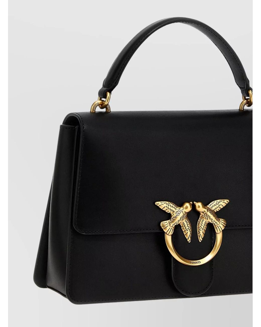 Pinko Black Love Bag One Goat Leather Crossbody Bag