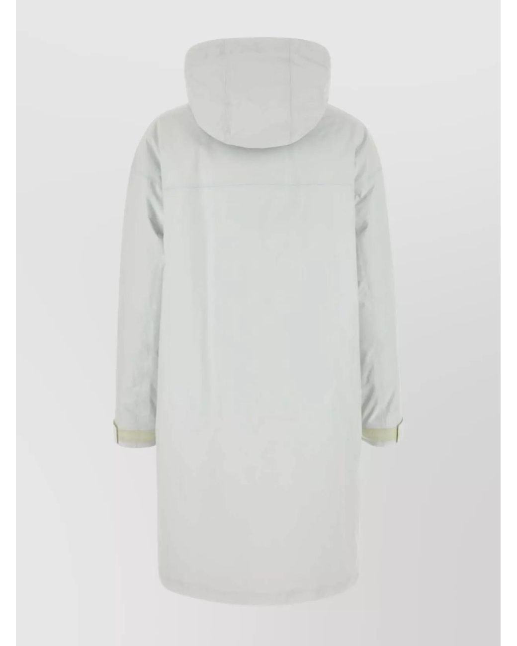 Prada Gray Nylon Hooded Puffer With Elasticated Cuffs