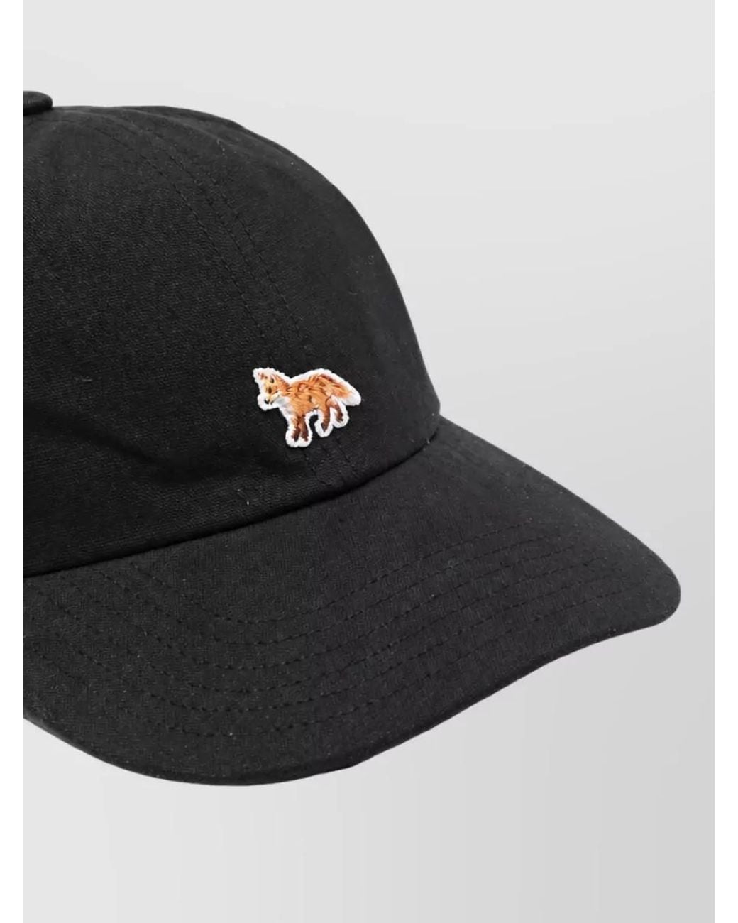 Maison Kitsuné Black Cotton Baby Fox Baseball Cap for men
