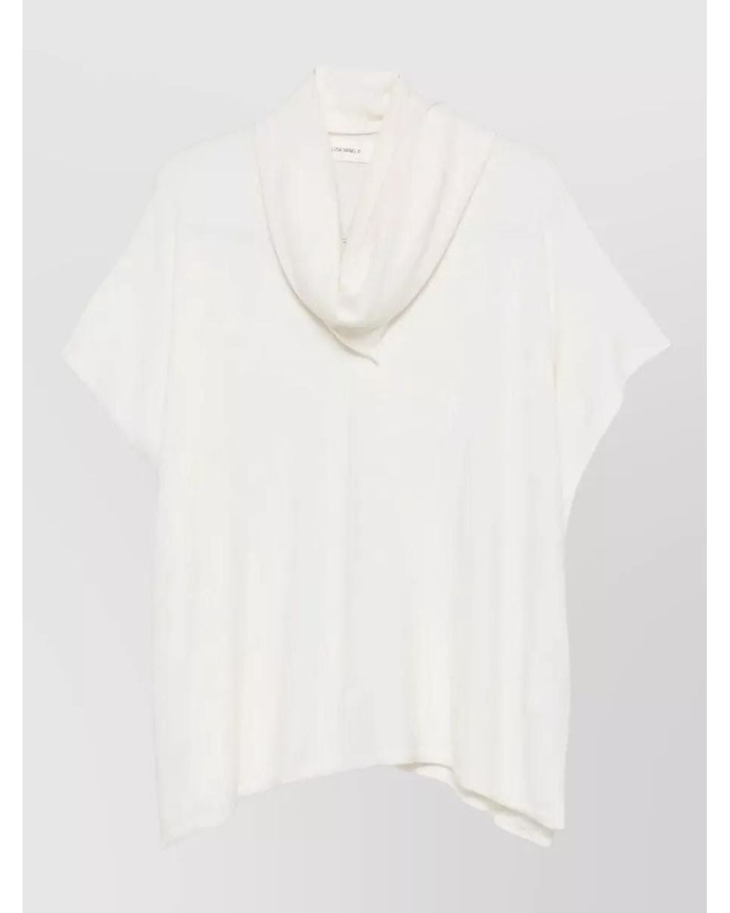 Lisa Yang White Cashmere V-Neck Short-Sleeve Sweater