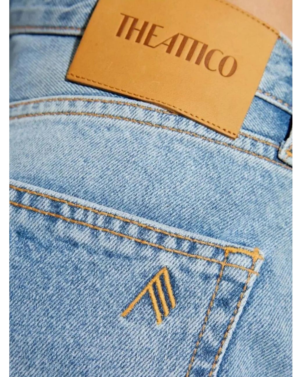 The Attico Blue Denim Straight Leg Jeans