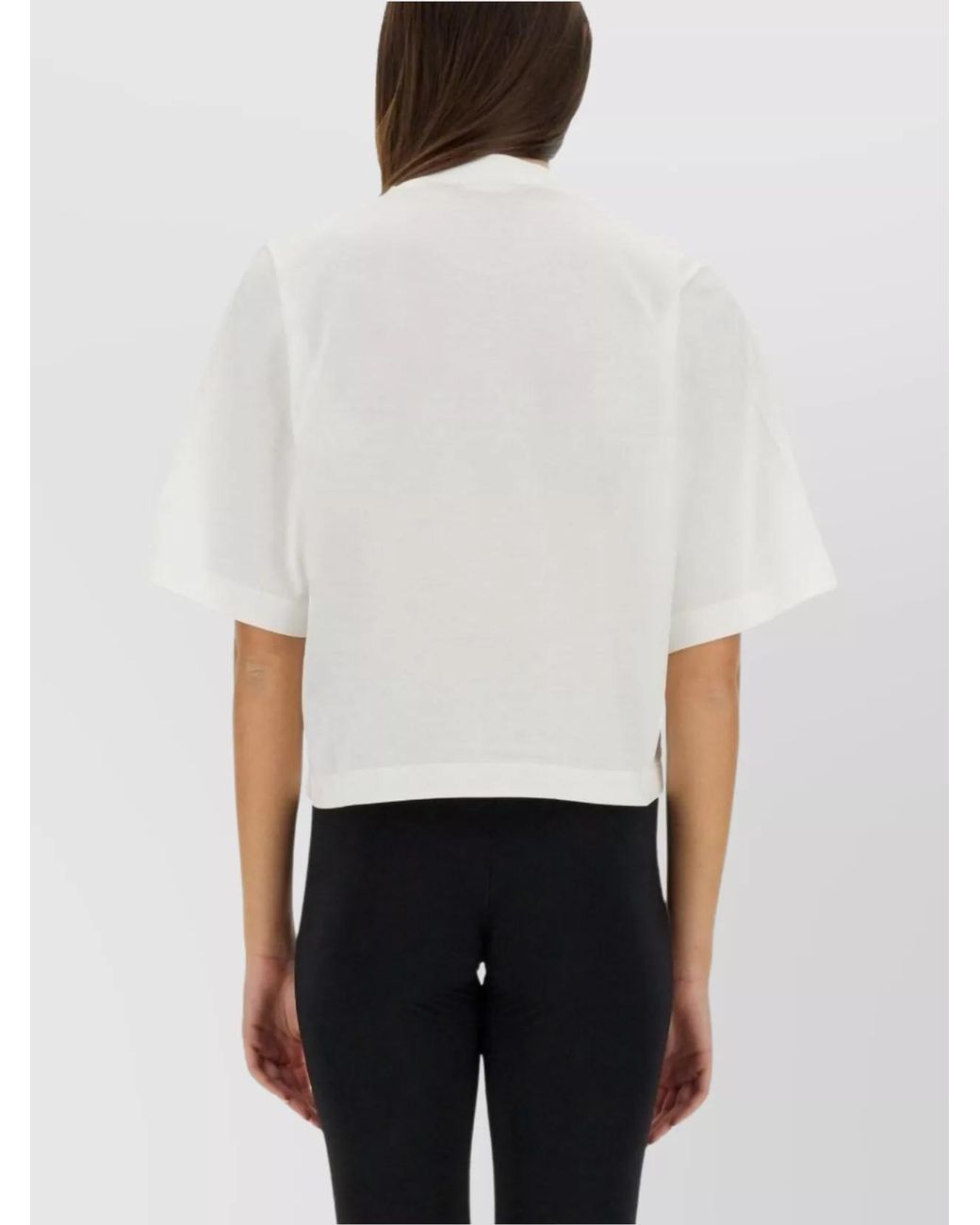 Palm Angels White Cropped Logo T-Shirt