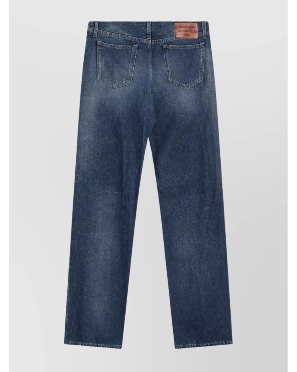 Acne Blue Washed Straight-Leg Jeans