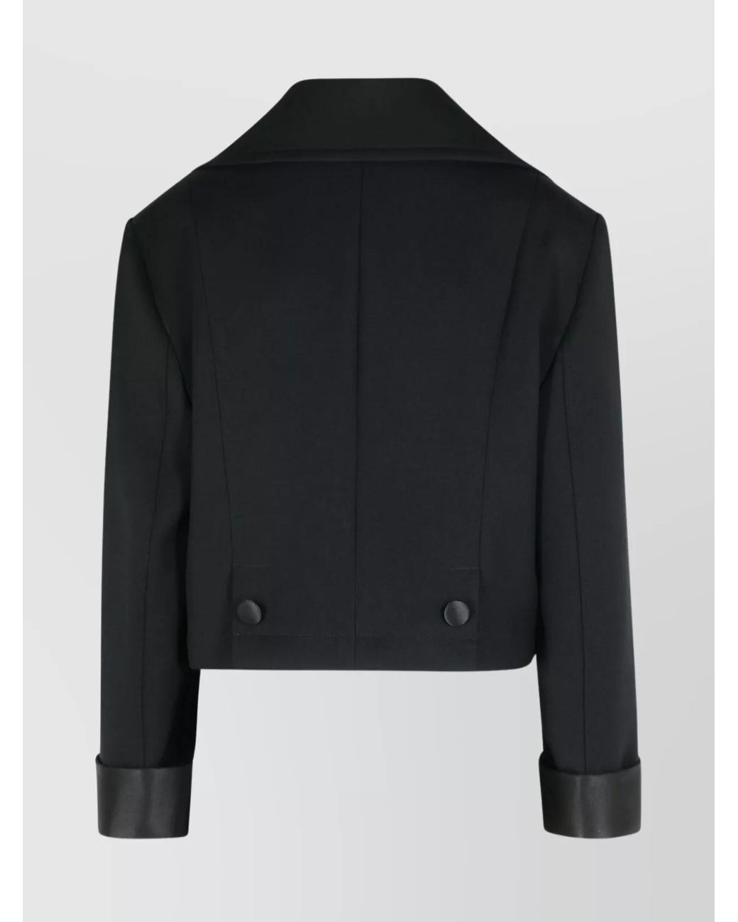 Dolce & Gabbana Black Wool Silk Double-Breasted Cropped Jacket