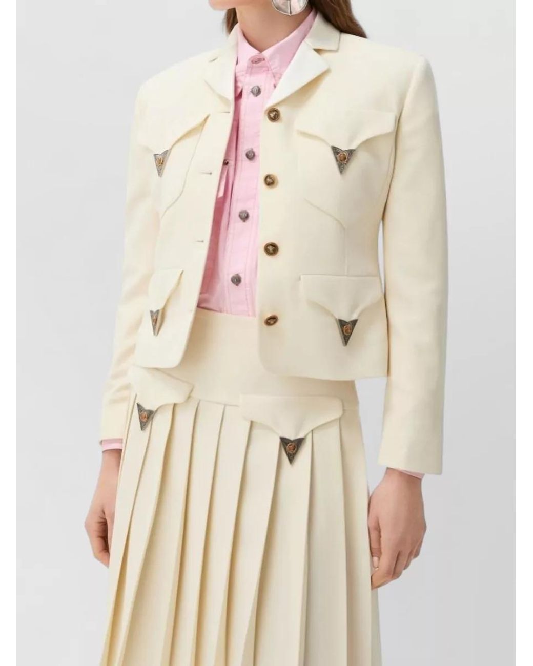 Versace Natural Virgin Wool Slim-Fit Single-Breasted Blazer