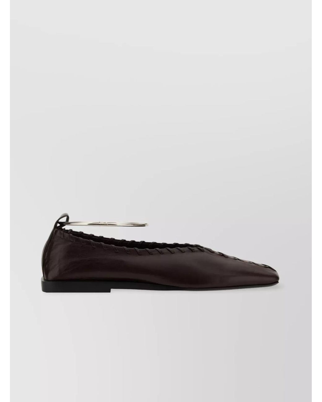 Jil Sander White Leather Ballerina Shoes