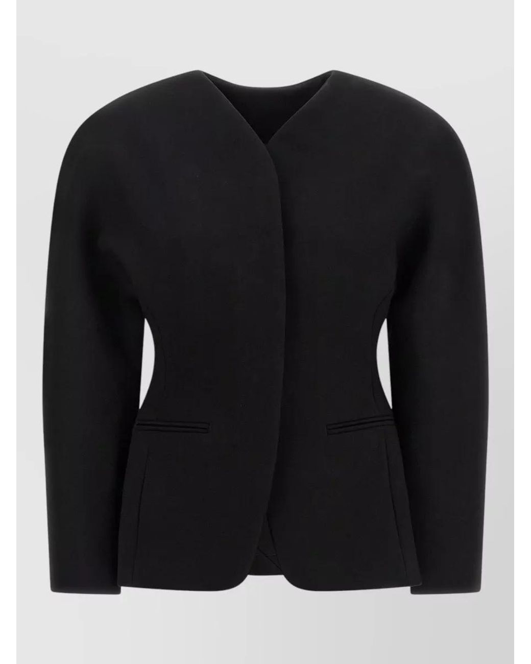 Jacquemus Black La Veste Ovalo V-Neck Tailored Blazer