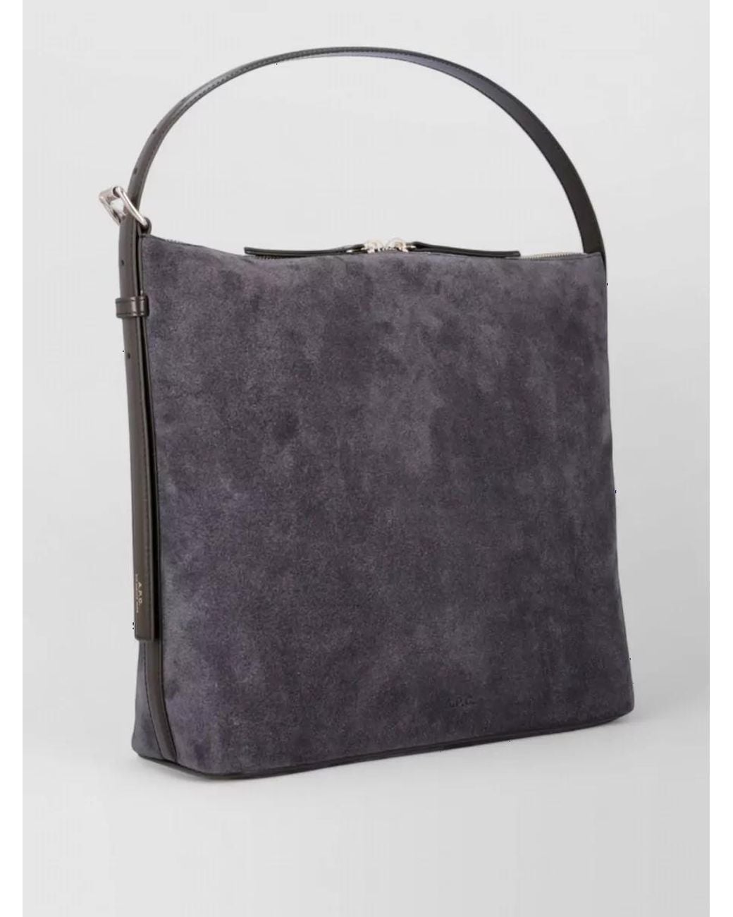 A.P.C. Gray Vera Leather Shoulder Bag